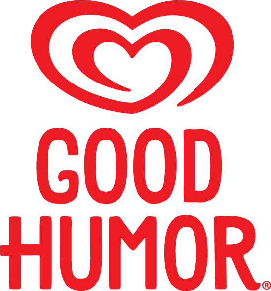 Good Humor logo with heart design in red.