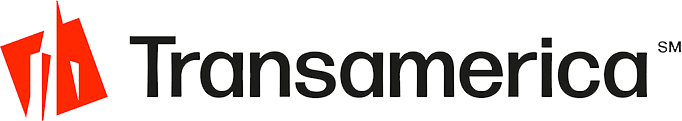 Transamerica logo with red abstract building design and black text.
